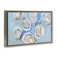thumbnail image 4 of Stupell Industries Pastel Oysters on Blue Animals Painting Brown Floater Framed Canvas Art Print Wall Art, 25 x 17, 4 of 10
