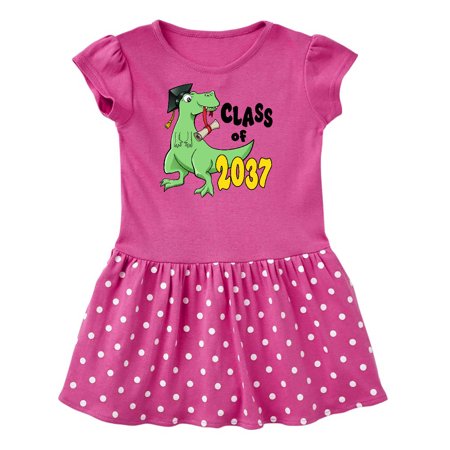 

Inktastic Class of 2037 green dinosaur with cap and diploma Gift Toddler Girl Dress