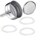 thumbnail image 1 of Moka Express Replacement Funnel Kits, 3 Packs Replacement Gasket Seals, 1 Stainless Steel Replacement Funnel with 1 Pack Stainless Filter Replacement (6-Cup), 1 of 7