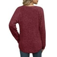 thumbnail image 3 of Lmnyox Crew Neck Long Sleeve Shirts Women's Casual Loose Ribbed Pullover Tee Fall Winter Fashion Basic Work Tops, 3 of 5