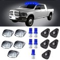 thumbnail image 2 of CCIYU 5 Pack Smoked Cab Roof Running Marker Lens + Blue T10 W5W Wedge 168 194 LED Bulb w/Bases Replacement fit for Replacement fit for Ford F-250 F-350 F450 F550 Super Duty, 2 of 5