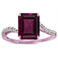 thumbnail image 3 of Star K � Octagon Emerald Cut Big Stone 10x8 Rhodolite Bypass solitaire ring, 3 of 9