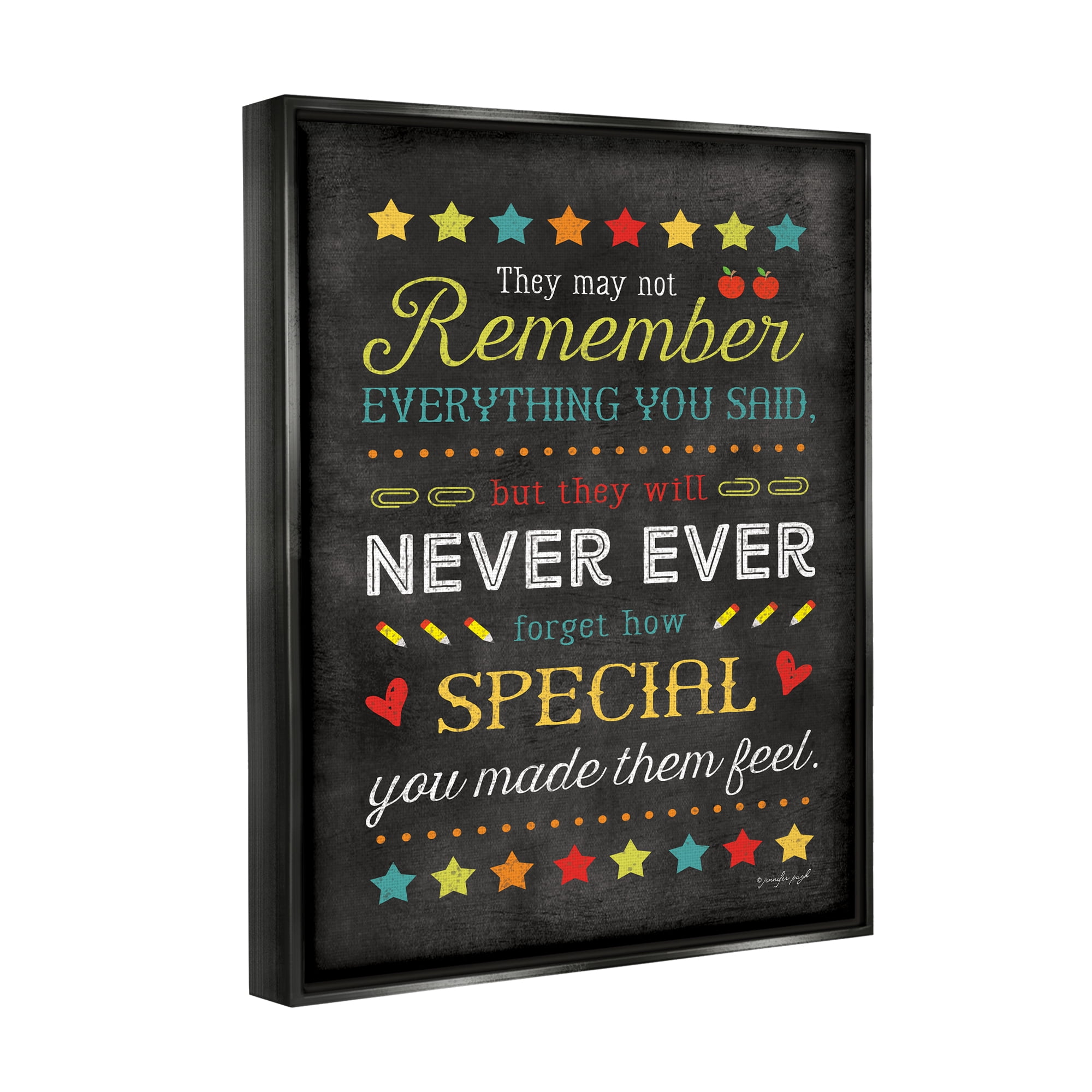 Stupell How Special You Made Them Feel Teacher Inspirational Painting Black Floater Framed Art Print Wall Art