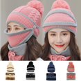 thumbnail image 2 of Winter Ski Cap Warm Crochet Knit Baggy Wool Hat Set, 2 of 9
