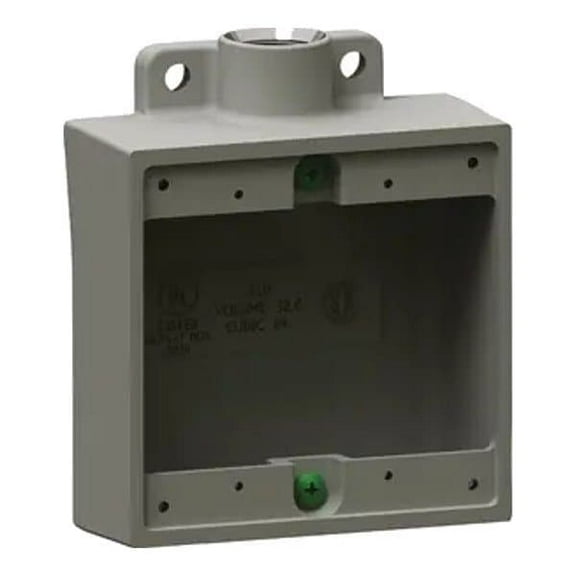 Electrical Box, 32 cu in, FS Box Type, 2 Gangs, Aluminum, Square Shape