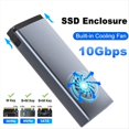 thumbnail image 1 of 10Gbps M.2 NVME SSD Case with Built-in Cooling Fan M.2 SSD Enclosure Dual Protocol NVMe NGFF SSD Adapter, 1 of 5