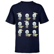 Star Wars The Mandalorian Expressions of the Child - Short Sleeve T-Shirt for Kids - Customized-Navy