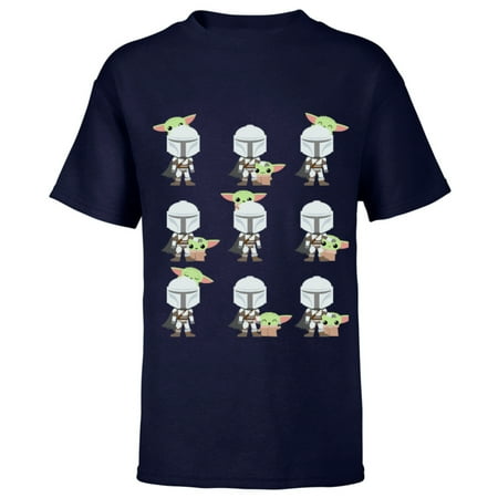 Star Wars The Mandalorian Expressions of the Child - Short Sleeve T-Shirt for Kids - Customized-Navy