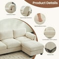thumbnail image 4 of JUSTLET Modular Sectional Sofa, L Shaped Corduroy Sofa Couch, Modular Sectionals with Ottomans, 4 Seat Sofa Couch with Chaise for Living Room Bedroom, Beige, 4 of 10