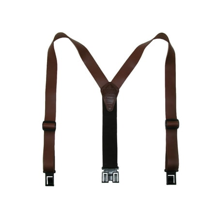Floral Leather Suspenders - Size one size Men's Leather Dress Hook End Suspenders