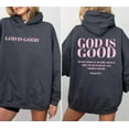 thumbnail image 2 of Pink God Is Good Christian Hoodie Bible Verse, Aesthetic Christian Sweatshirt, Kid, Adult Size, Cirela Love, 2 of 4
