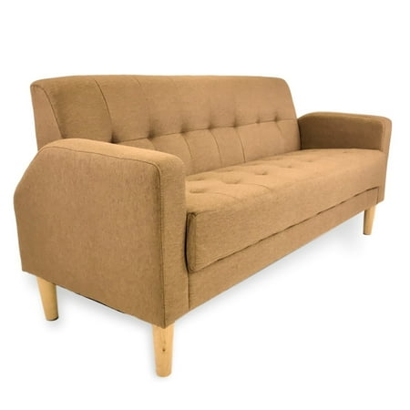 Viscologic Mid Century Modern Loveseat Sofa Couch Loveseats Chair Suitable For Small Spaces Sofa Brown