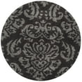 thumbnail image 4 of SAFAVIEH Florida Desmond Damask Plush Shag Area Rug, Dark Brown/Smoke, 4' x 4' Square, 4 of 8