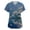 Royal Blue, variant on Flowers Printed Scrubs For Women V-Neck Medical Scrubs Short Sleeve Stretch Nurse Work Uniform Shirts Fashion Scrub Top With Pocket Army Green L