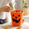thumbnail image 6 of Halloween Treat Bag, Orange Pumpkin Candy Tote Bucket, Portable Felt Basket for Halloween Party Favor Supplies, 6 of 7