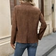 thumbnail image 5 of TKLPEHG Suede Jacket for Women Fall Winter Y2k Faux Leather Open Front Coat Long Sleeve Outwear Blazer Jackets (Brown,S), 5 of 6