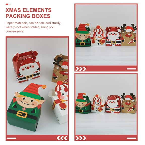 Entireivity 20pcs Xmas Elements Packing Boxes Decorative Festival Gift Packaging Cases