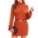 thumbnail image 3 of Vestido tipo jersey con mangas abullonadas, vestido tipo jersey de cuello alto para mujer Vestido tipo jersey con mangas abullonadas Vestido tipo jersey de cuello alto Materiales de la mejor calidad, 3 of 7