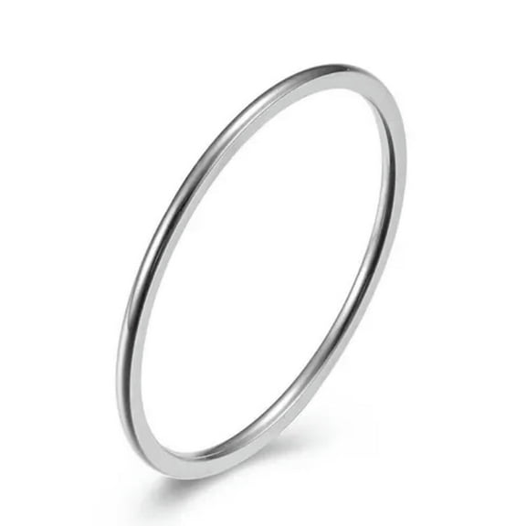 EOEMY 1mm Men Womens Stainless Steel Band Wedding Ultra-Fine Steel Tail Ring Size 3-10