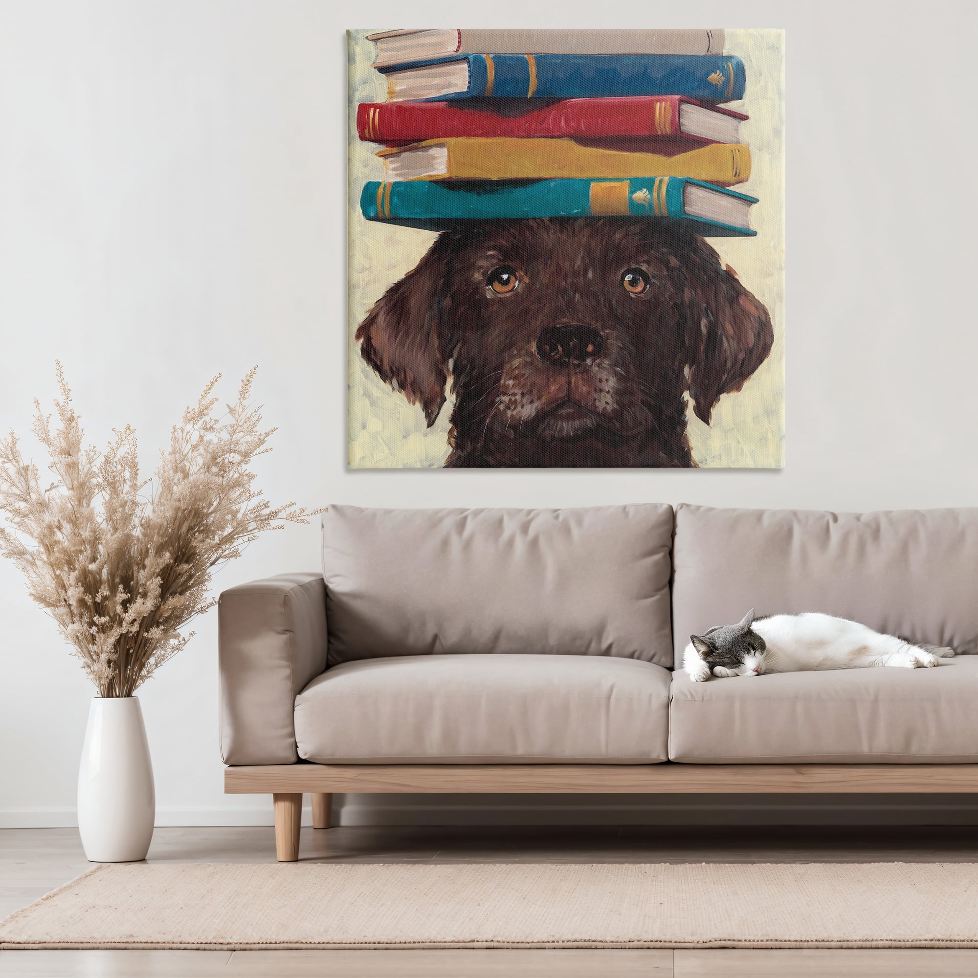 Stupell Industries Studious Abby Dog Canvas Wall Art, design by Studio Bautista