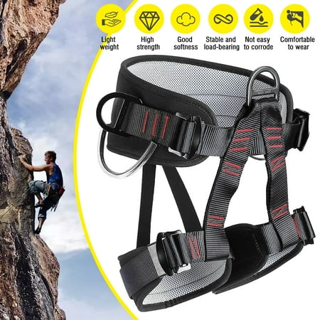 Mountaineering harness rock climbing harness for rappelling fire rescue tree climbing half-body guide belt for men women and beginners