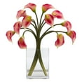 thumbnail image 2 of Nearly Natural Calla Lily Artificial Arrangement in Vase, White, 2 of 2