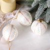 Juego de tres bolas navideñas de espuma, adornos navideños de espuma para árbol de Navidad con cordón
