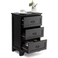 thumbnail image 6 of LEHOME Accent Storage Cabinet, Modern Floor Cabinet with 3 Drawers, Small Bedside Table with Anti-toppling Strap, Nightsand with Exquisite Handles (Black), 6 of 6