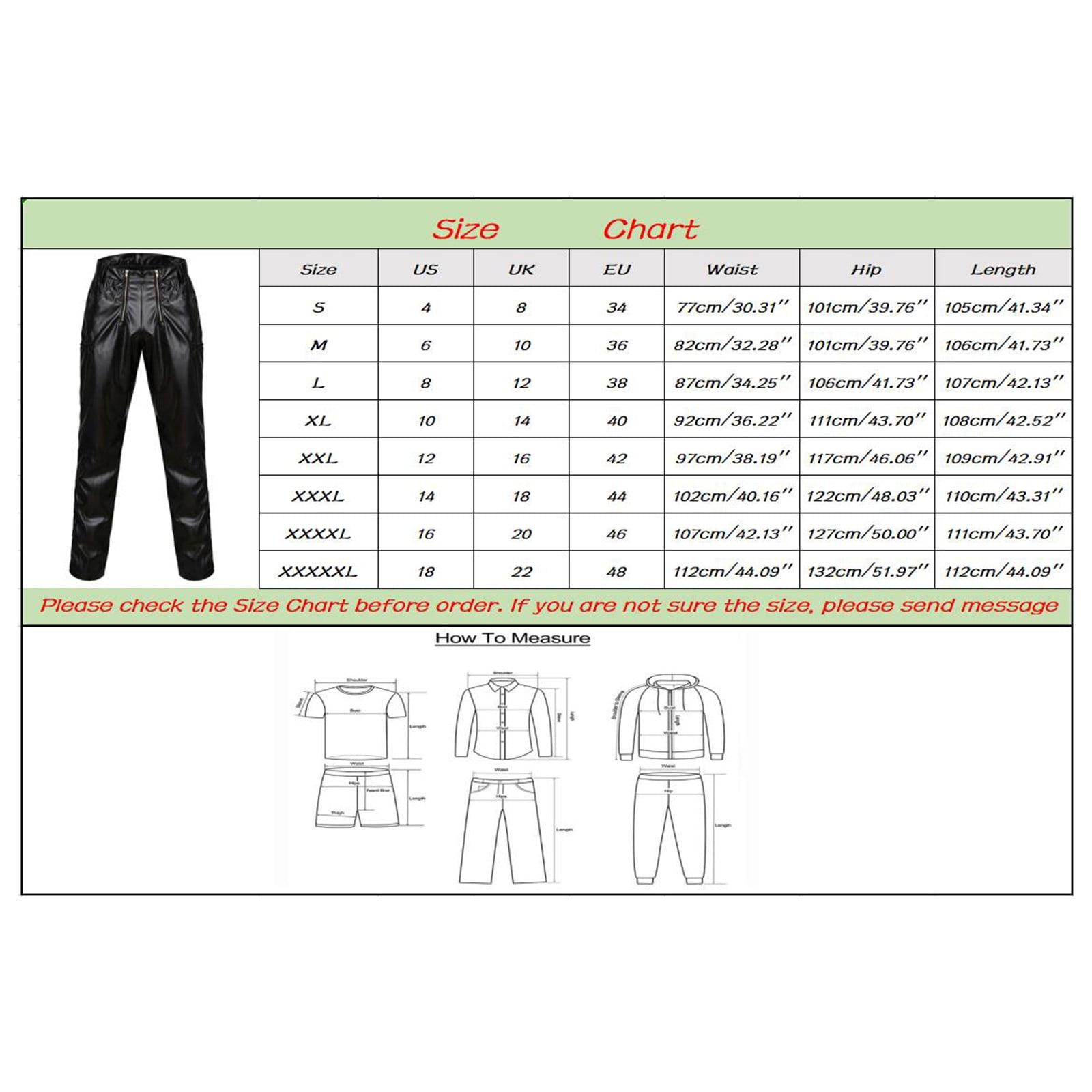 Mens Pants Adult Male Big Tall Pants Fashion Trousers Size