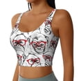 thumbnail image 2 of Goofa Monkey Printed Sports Bras for Women, High Impact Running Bra Workout Crop Tank Tops Longline Sports Bra Push up-Medium, 2 of 9