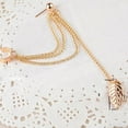 thumbnail image 3 of Ruanlalo Women Fashion Punk Rock Leaf Chain Tassel Dangle Ear Cuff Earrings Ear Clip Gold, 3 of 6