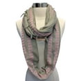 thumbnail image 3 of Taupe Gauze Weave Light Infinity Scarf, 3 of 3