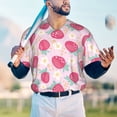 thumbnail image 5 of Lsque Floral Strawberr Pattern Mens Polo Golf Shirts Funny Graphics Shorts Sleeve Button Shirts Baseball T-shirt-Large, 5 of 7