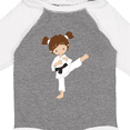 thumbnail image 4 of Inktastic Cute Girl, Brown Hair, Karate Pose, Black Belt Girls Long Sleeve Baby Bodysuit, 4 of 5