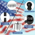 thumbnail image 3 of FIASON 10 FT Black Stainless Steel Flag Pole, Tangle-Free Heavy Duty In-Ground Kit with Solar Light & 5-Prong Base for Yard Garden Commercial Outdoor Use, No Flag Included, 3 of 8