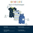 thumbnail image 5 of Onesies Brand Baby Boy Short Sleeve and Sleeveless Rompers, 3-Pack, Sizes 0/3 Months - 24 Months, 5 of 6