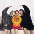 thumbnail image 5 of Colorful Tie Dye Mandala Pattern Blanket Hoodies for Kids 6-13YR Oversize Wearable Blanket Hoodies for Boys Girls Teens, 5 of 7