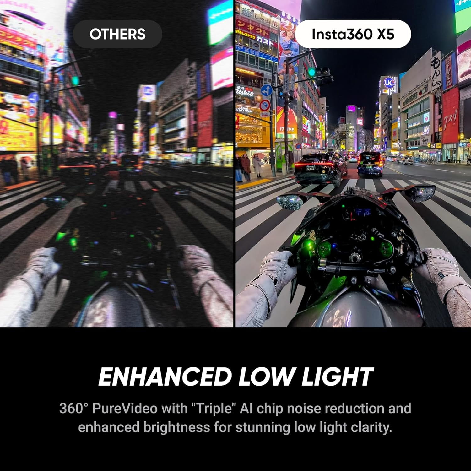 Insta360 X5 8K 360 Waterproof Action Camera | 1/1.28" Sensors, Replaceable Lenses, PureVideo AI, Stabilization (CINSAAHA_X501) + Charger + 2 x Battery + Invisible Selfie Stick + More