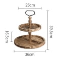 thumbnail image 3 of veasfak 2-Tier Serving Tray Afternoon Tea Accessories Cupcake Stand Cake Stand Tableware Light Brown, 3 of 7