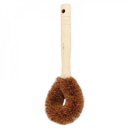

Promotion!Natural Coconut Brown Non-stick Oil Long Handle Pot Brush Dish Washing Oil Cleaning Brush Can Hang Type Brush Household Cleaning