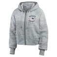 thumbnail image 2 of Women's WEAR by Erin Andrews  Heather Gray New England Patriots Speckled Fleece Cropped Full-Zip Hoodie, 2 of 5