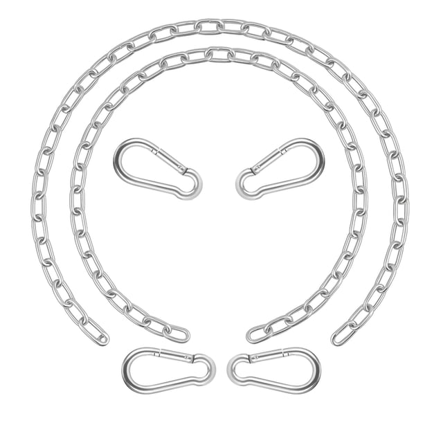 Cadena para Silla Hamaca JACNITAD 44 cm Paquete de 2 con 4 Mosquetones 300 kg