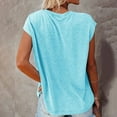 thumbnail image 3 of CHGBMOK Blouses Grande Taille pour Femmes Mode Décontractée T-Shirts Imprimés Amples Col Rond Manches Courtes Décontractées Tops d'Été Plage en Liquidation, 3 of 8