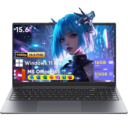 15.6" Laptop,16GB RAM 512GB SSD,Windows 11 Pro,Intel Core i3(Up to 3.4GHz),NoteBook Computer,1920 x 1080 FHD 16:9 Display,For Student