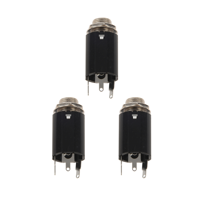 3Pc Black Guitar Endpin Jack 6.35 de Entrada para Cualquier Guitar Eq Pickup Output Piezas Y Accesorios de Guitarra