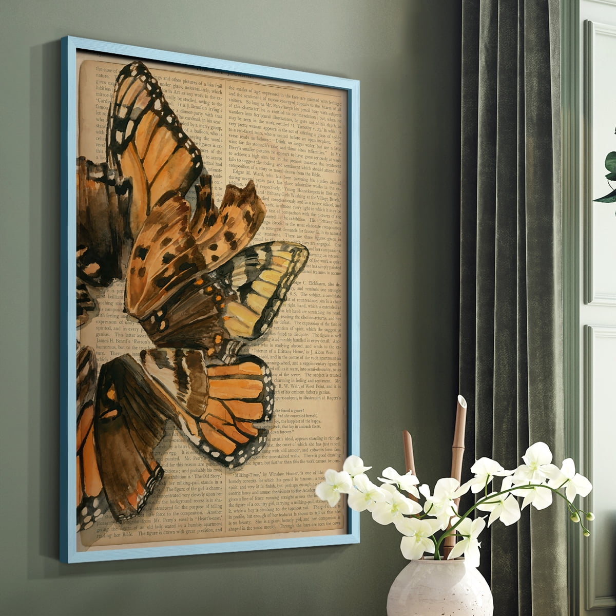 Winged Wreath I Framed Print - Solid Wood in Single Picture Frame Solid Wood 2 Framed Print