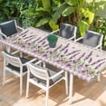 thumbnail image 2 of Purple Lavenders Table Cloths for 8 Foot Rectangle Tables, Spring Floral Plaid Farmhouse Rustic Patio Waterproof Elastic Fitted Tablecloths, Washable Rectangular Table Cover for Camping, 2 of 8