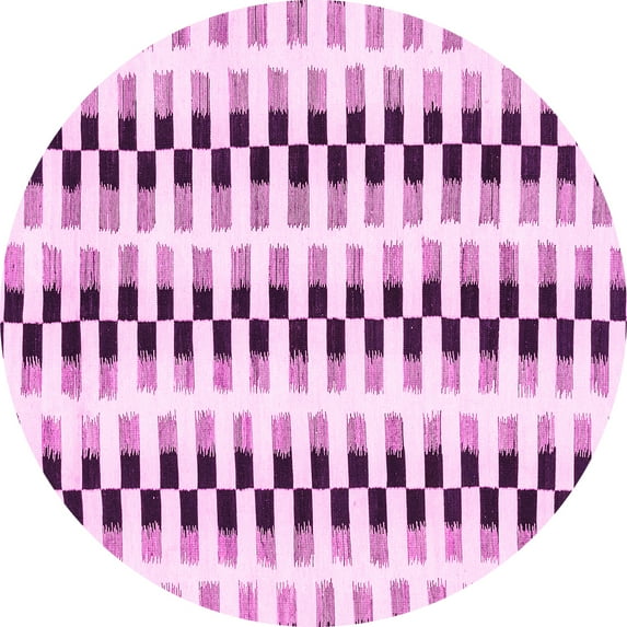 Ahgly Company Indoor Round Solid Pink Modern Area Rugs, 3' Round