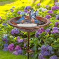 thumbnail image 5 of 30" Metal Birds Bath for Outside, Detachable Outdoor Birds Baths Water Bowl with Stake, Easy to Clean, Vintage Freestanding Birdbath and Birdfeeder for Garden Yard Outdoor Decor, 5 of 6
