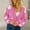 Hot Pink, variant on Voncos Cardigan Sweaters for Women Long Sleeve Knit Christmas Sweaters Floral Open Front Corrped Jacket Outerwear